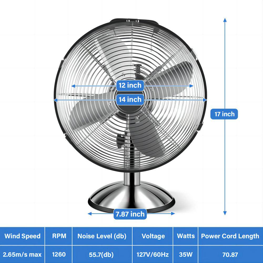 dubbin 12 in. Tower Fan Heavy Duty Metal 3 Speeds 75 Pan Oscillation Low Noise High Quality Durable Fan High Speed Silver FXFAN-7020-1