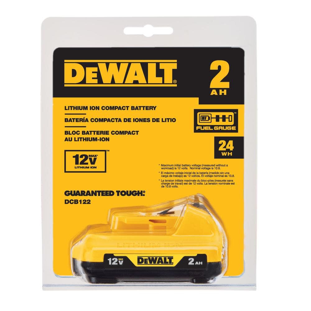 DEWALT 12V 2Ah Battery with Fuel Gauge DCB122 from DEWALT