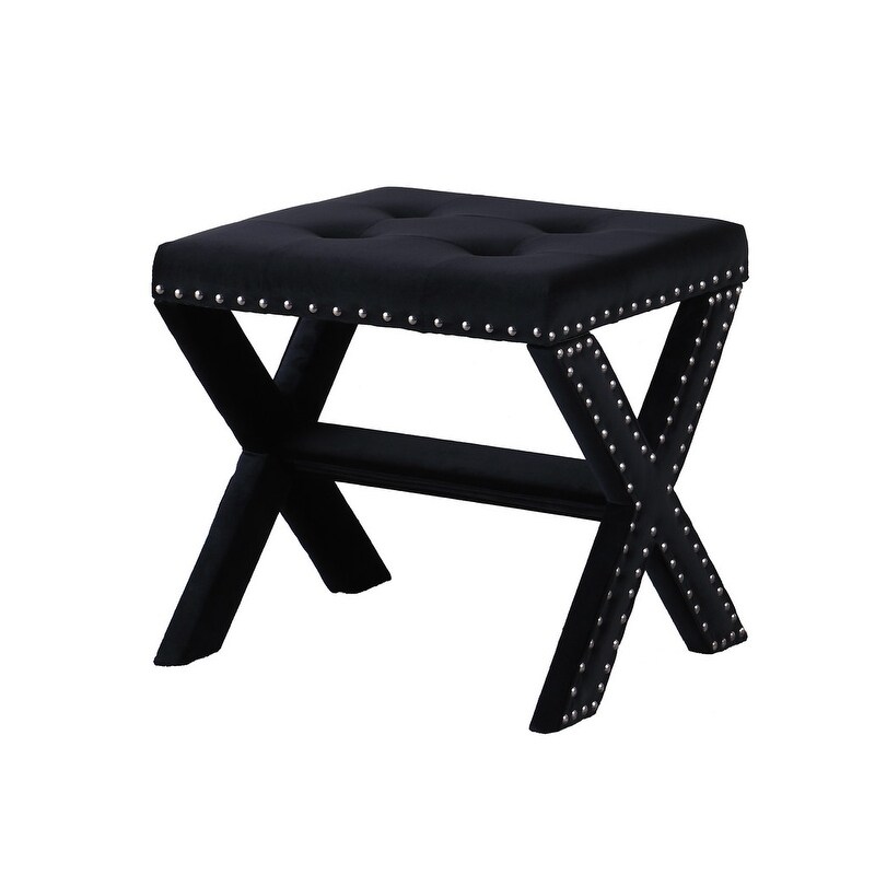 Best Master Furniture Velvet Tufted Small Accent Bench