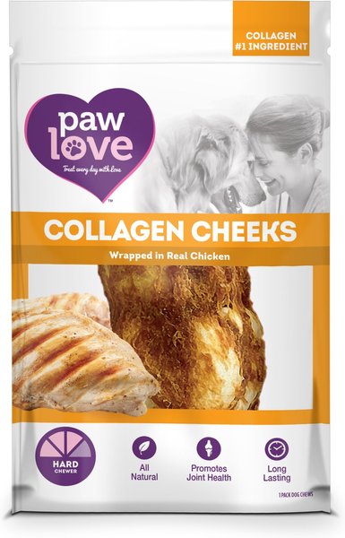 PawLove 5-in Chicken Wrapped Beef Collagen Cheeks Dog Treat