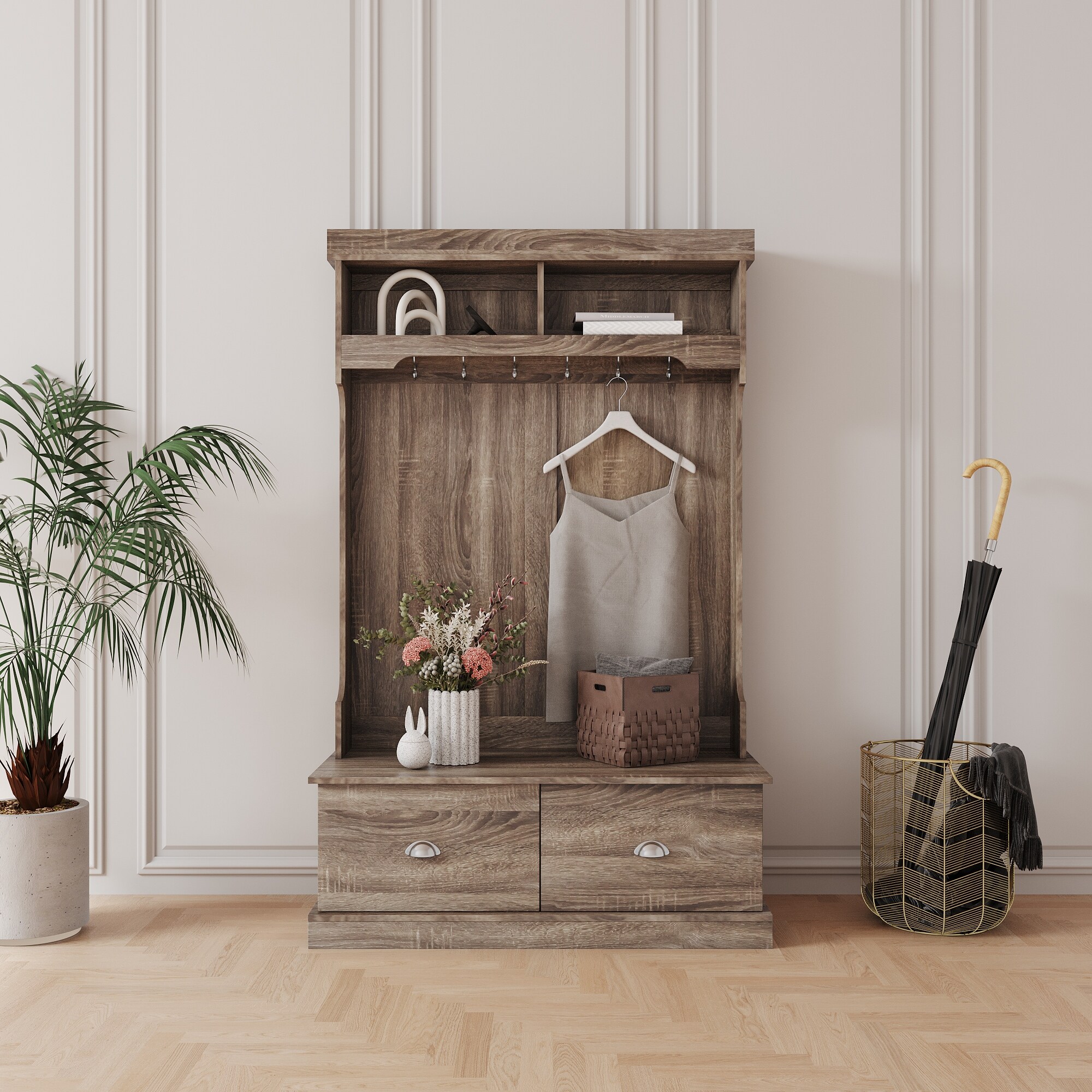 Open Wardrobe with two drawers - - 37503442