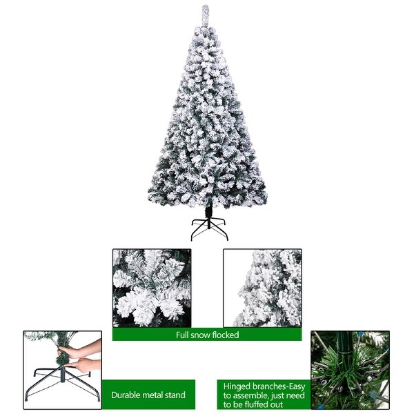 7FT Pvc Flocking Christmas Tree 1300 Branches Automatic Tree