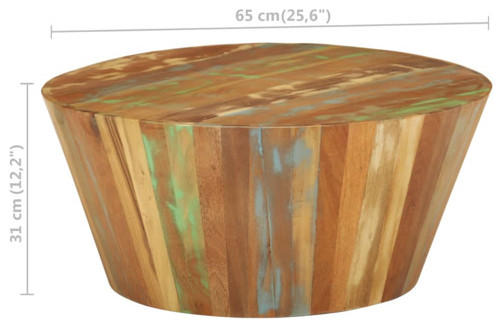 vidaXL Coffee Table Round End Table Accent Sofa Table Solid Wood Reclaimed   Farmhouse   Coffee Tables   by vidaXL LLC  Houzz