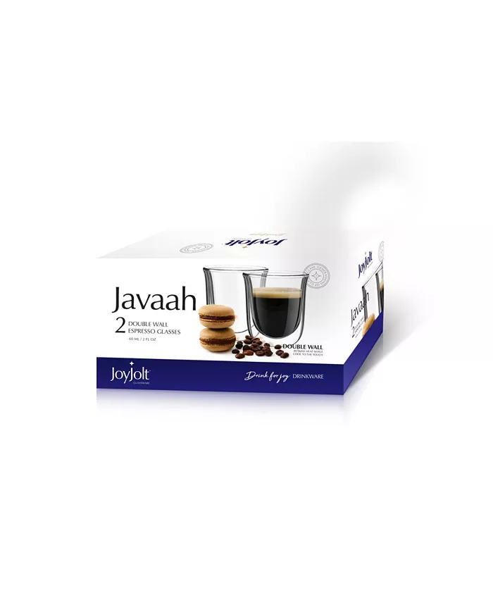 JoyJolt Javaah Double Wall Espresso Glasses Set of 2