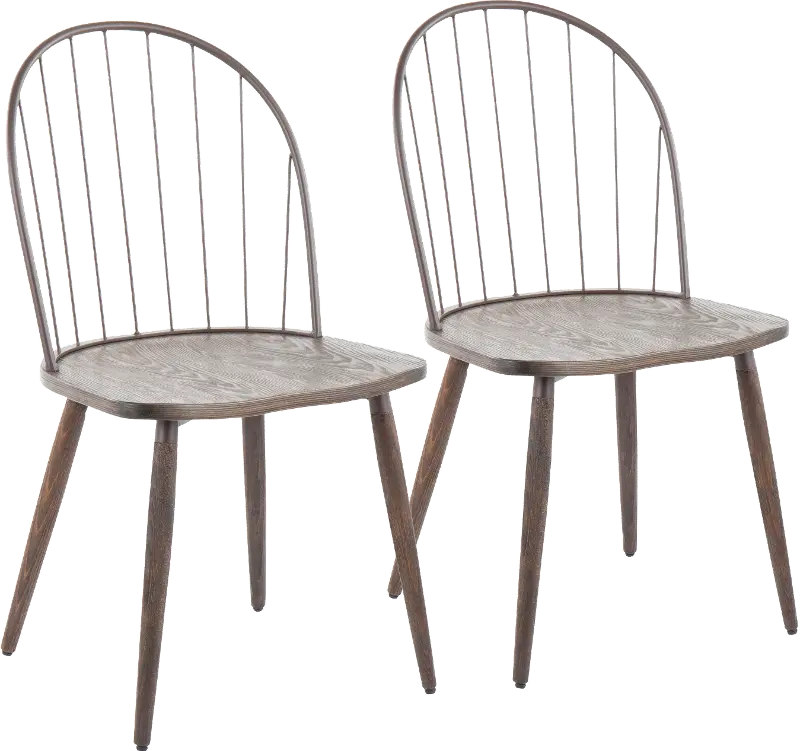 Riley Bronze High Back Dining Chair， Set of 2