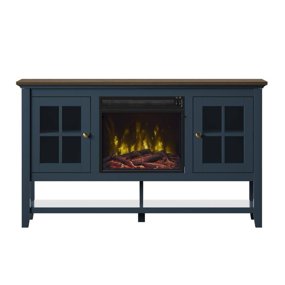 Twin Star Home 54 in. Freestanding Electric Fireplace TV Stand in Fontana Blue 18MM6762-TPP02S