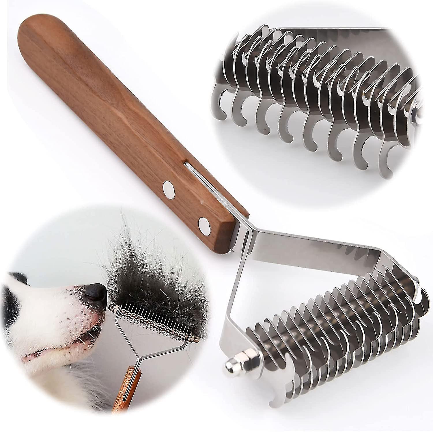 Miman Coat King Brush Dogs And Cats， Pet Grooming Comb Detangling Rake Greatly Reduces Hair Loss