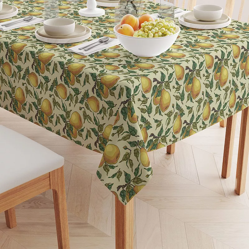 Rectangular Tablecloth， 100% Polyester， 60x84， Painted Pear Tree