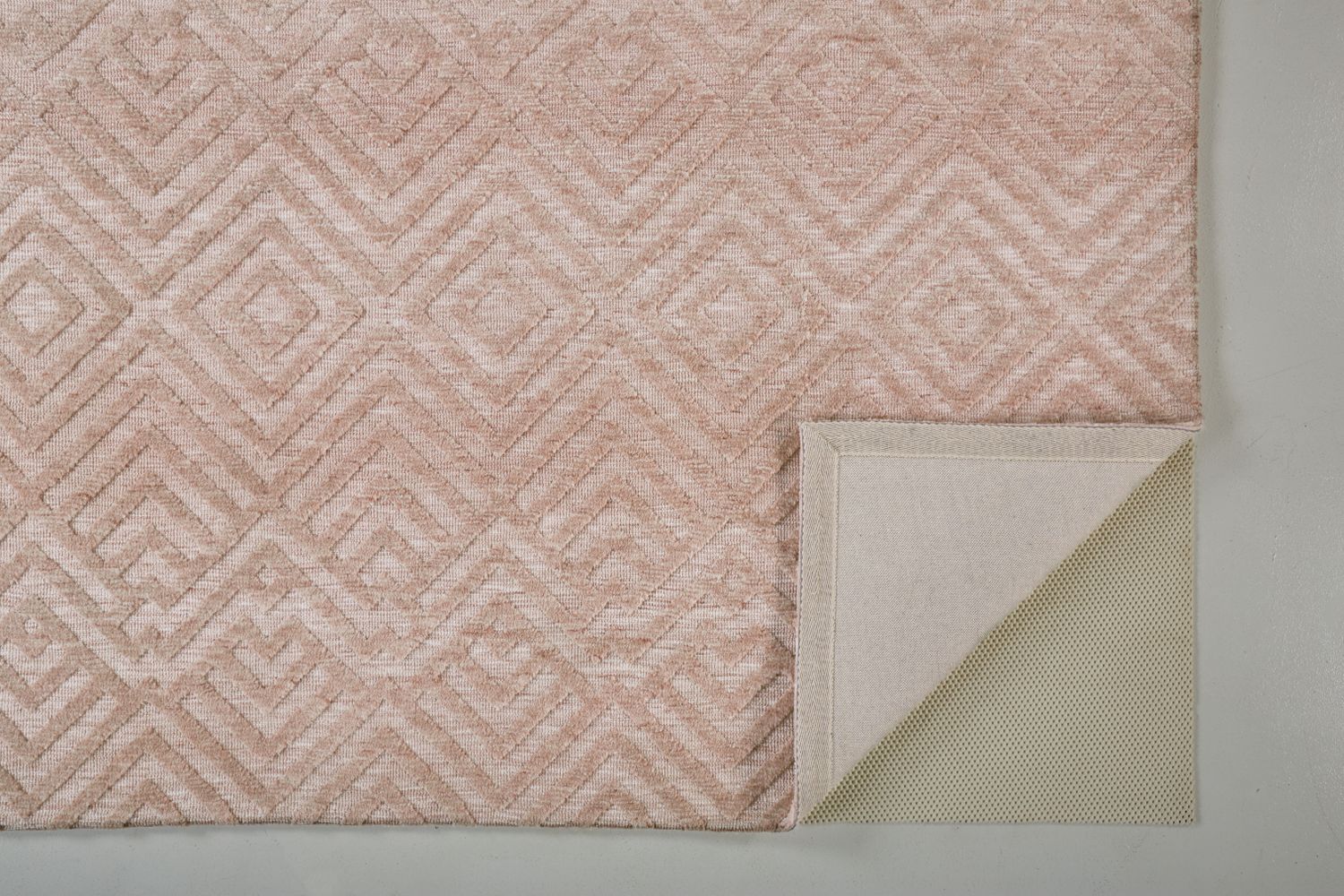 Oliena Blush Pink and Champagne Rug by BD Fine