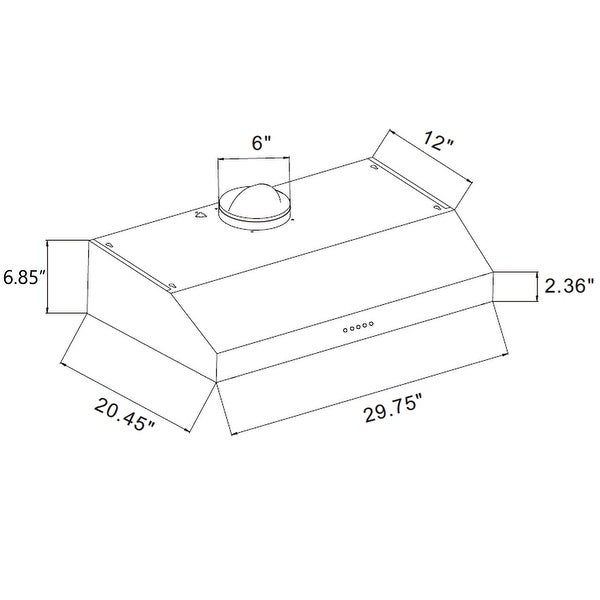 30 inch 400 CFM Ultra Slim Ducted Under Cabinet Range Hood - LED Lights - Quiet Motor