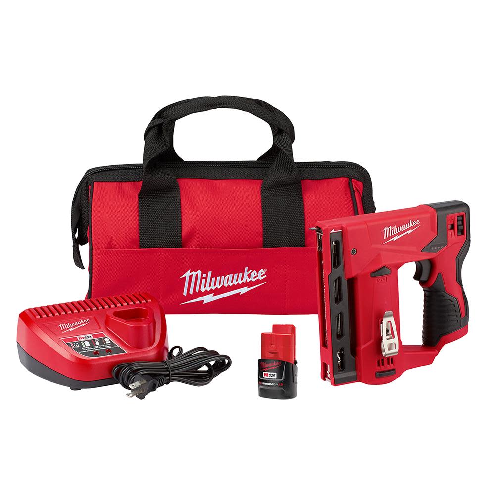 Milwaukee M12 3/8 in. Crown Stapler Kit 2447-21 from Milwaukee