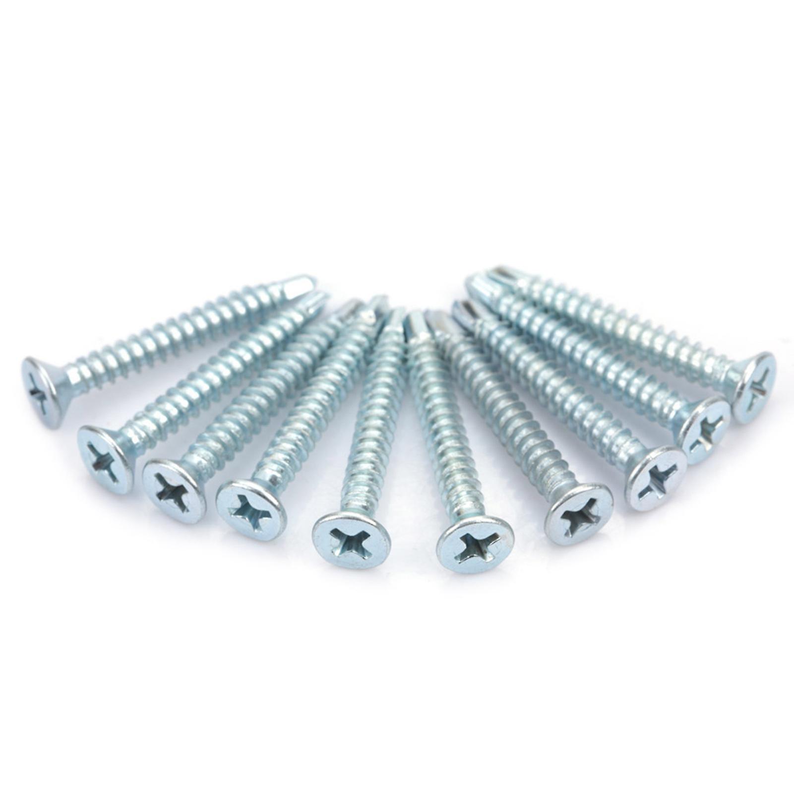 50pcs M4.2 Flat Head Self drilling Self tapping Screws Drilling Tail Screw Set (M4.2*50)
