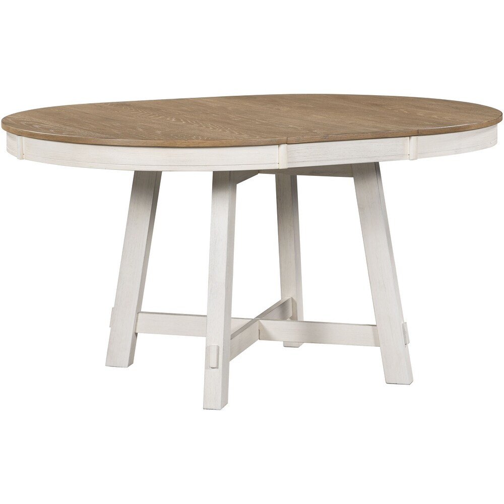 Farmhouse Round Extendable Dining Table with 16\