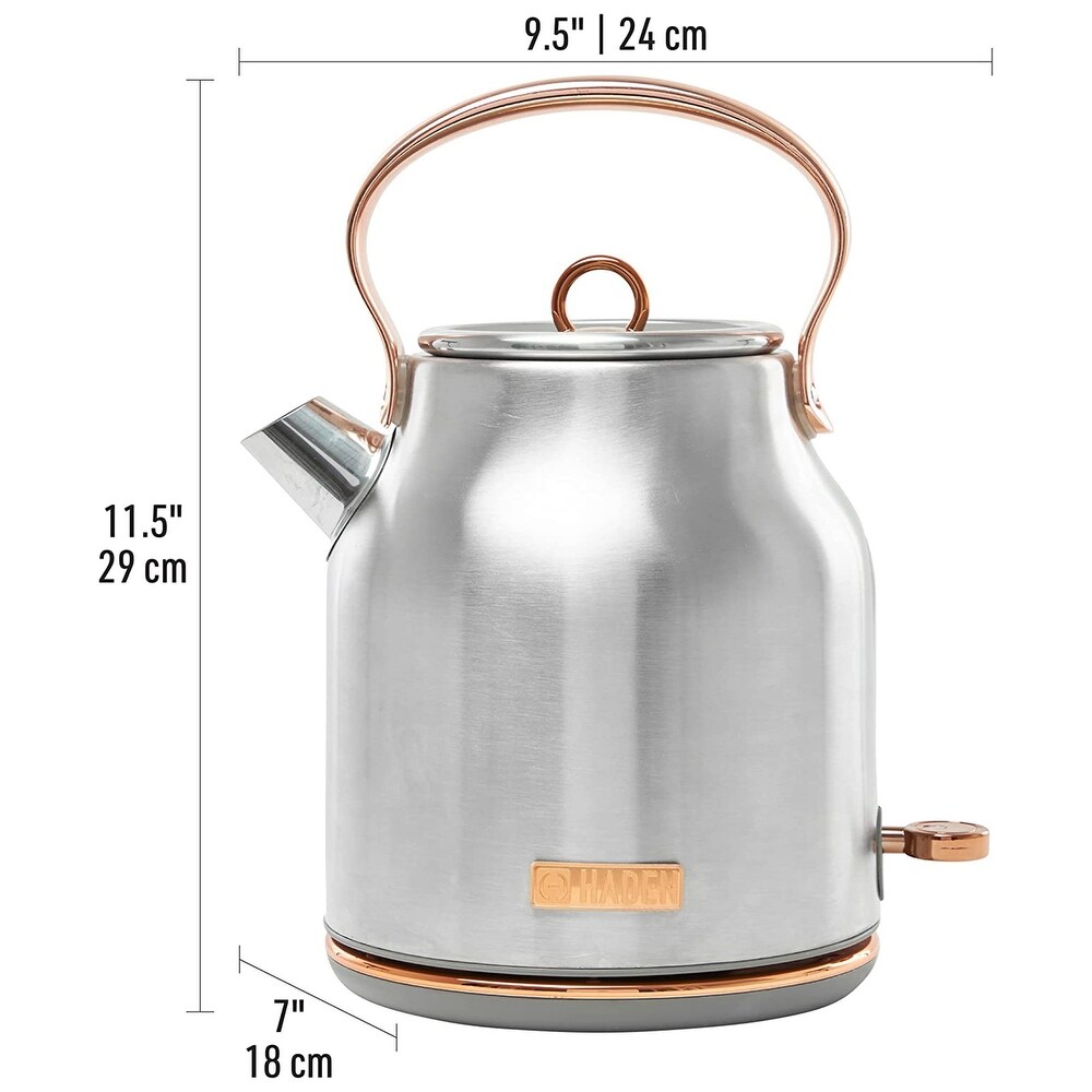 Haden Heritage 1.7L Stainless Steel Body Retro Electric Kettle  Steel/Copper   4.49