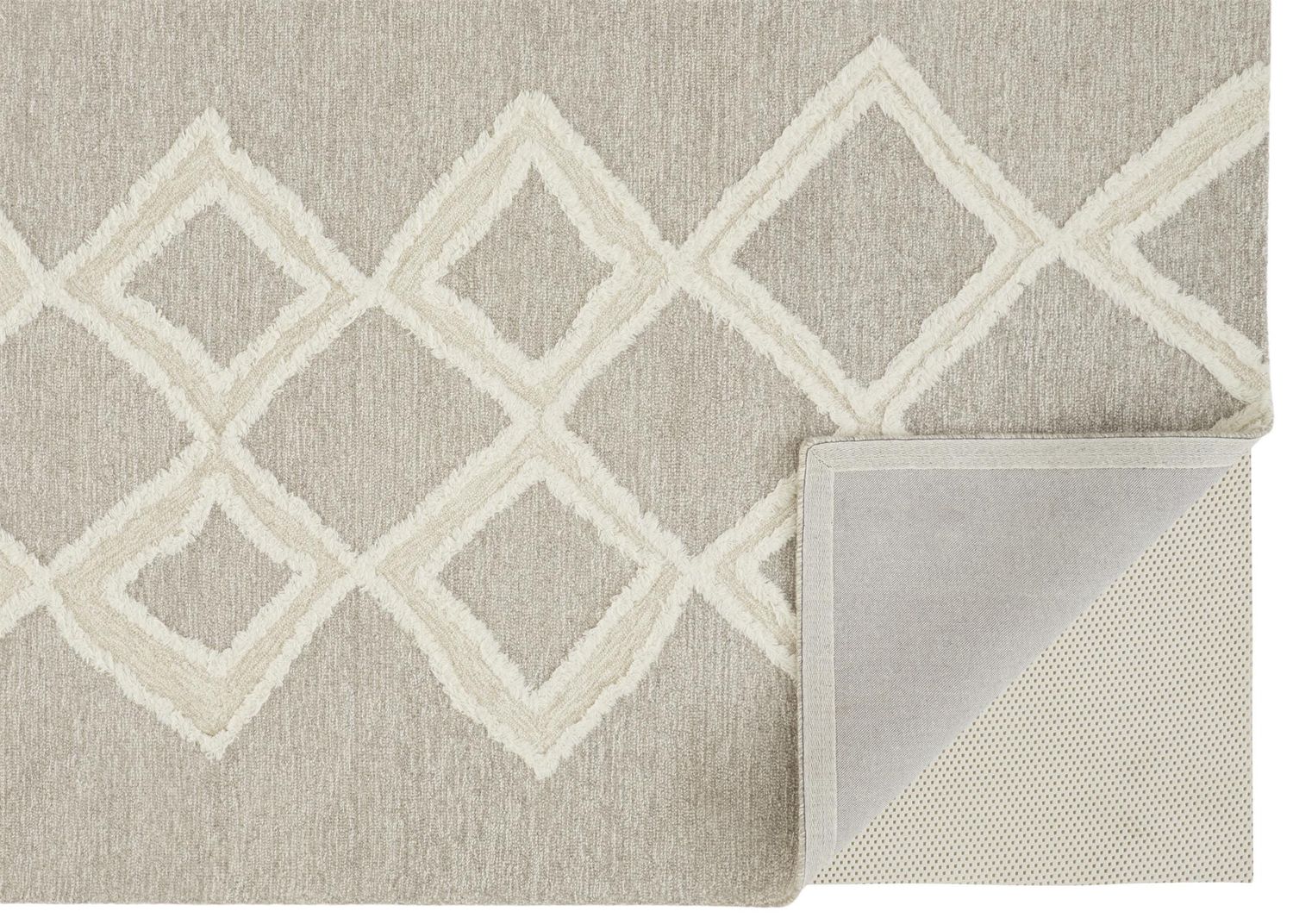 Elika Hand Tufted Taupe and Ivory Rug by BD Fine