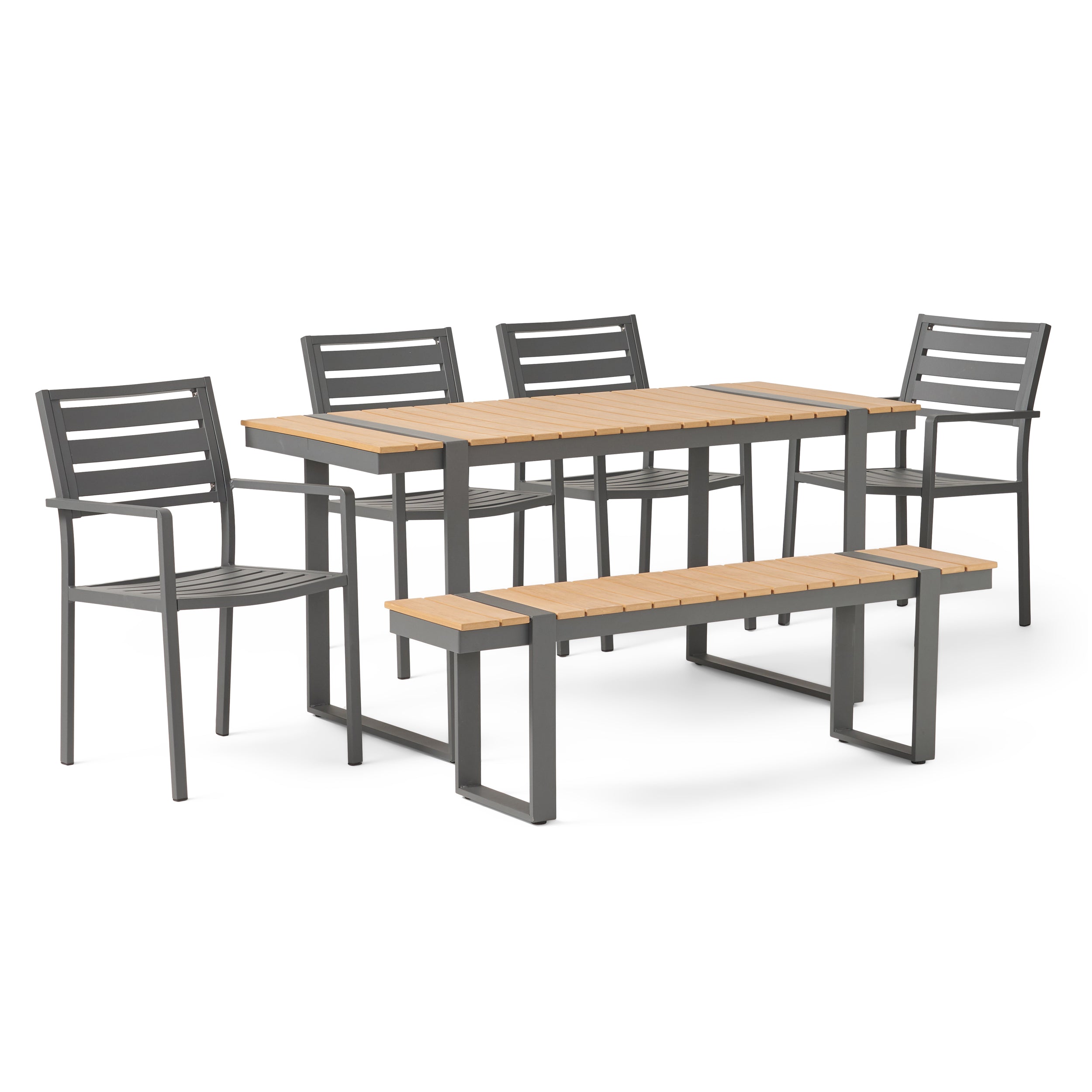 Caney Outdoor 6 Piece Aluminum Dining Set