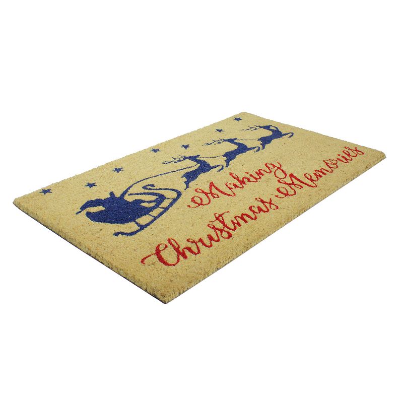 Santa and Reindeer Making Christmas Memories Doormat 18 x 30