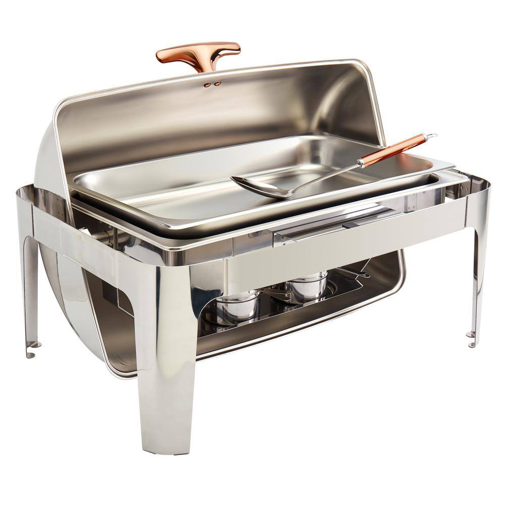 9.5 Qt Rectangular Roll Up Stainless Steel Chafing Dish (5-Piece) TTU-14888-EC