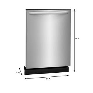 Frigidaire 24 In. in. Top Control Built-In Tall Tub Dishwasher in Stainless Steel with 4-Cycles 54 dBA FFID2426TS