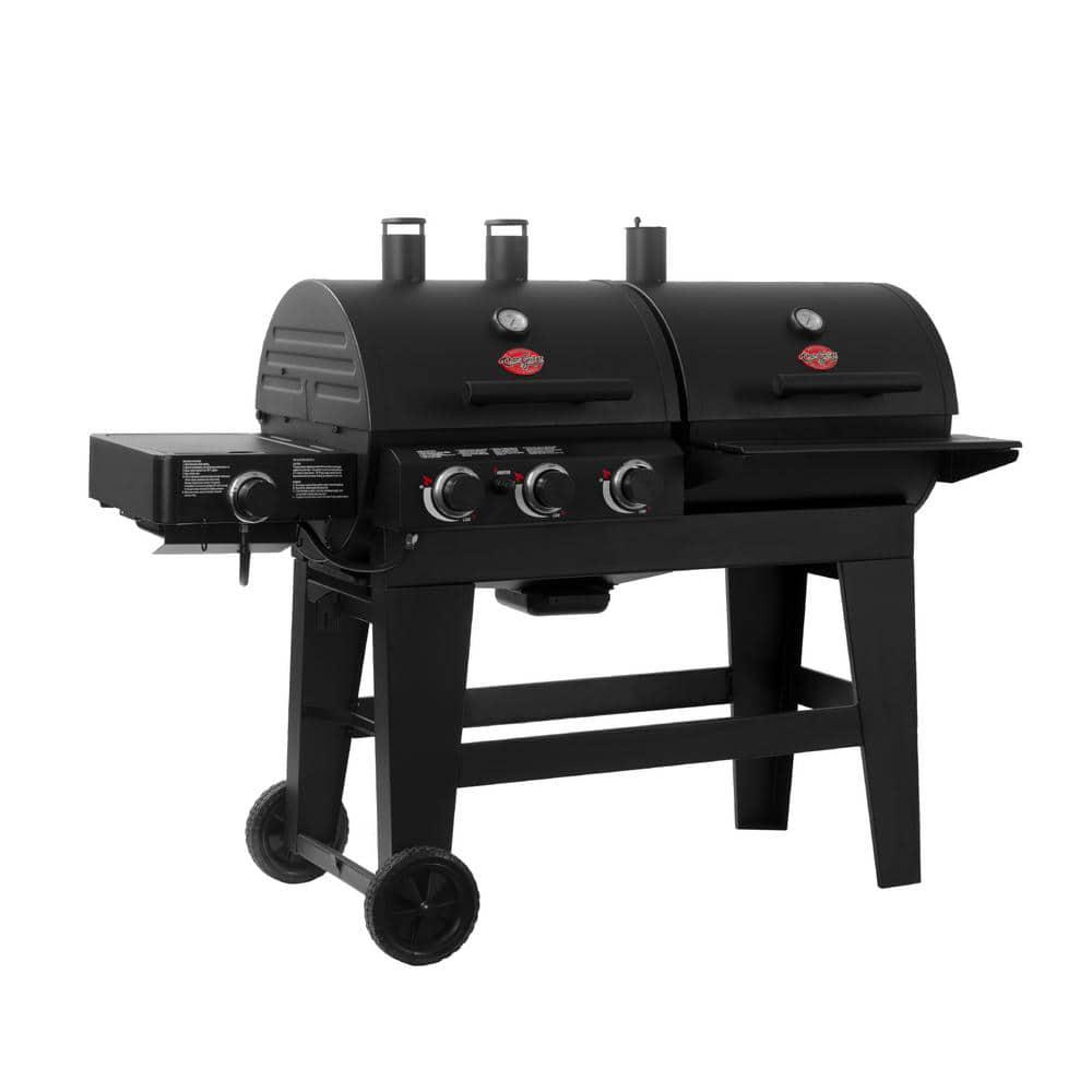 CharGriller Double Play 1260 sq in 3Burner Gas and Charcoal Grill in Black