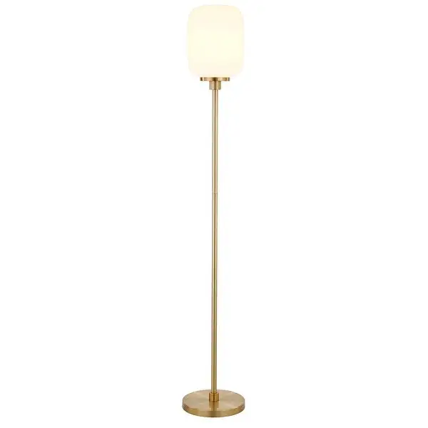 Agnolo Handmade Seeded Glass Blackened Bronze Floor Lamp