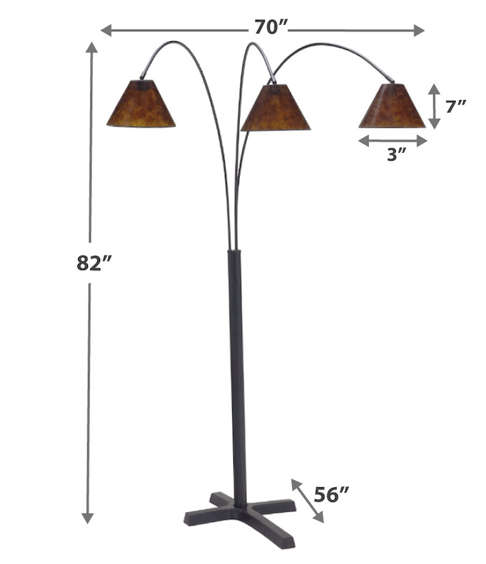 Sharde Black Metal Arc Floor Lamp