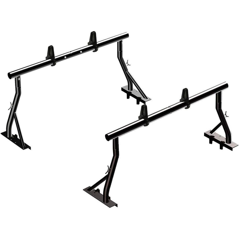 CALHOME 800 lbs. 27 in. Extendable Non-Drilling Pick Up Ladder Rack Lumber Utility 2 Bars with Mounting Clamps and Load Stops =New-PURACK-Flat-K+Clamps-K(8)+Stop01