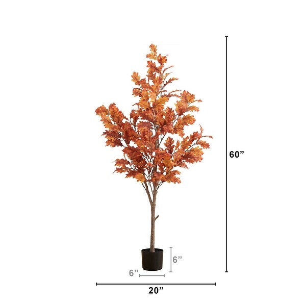 5' Autumn Oak Artificial Fall Tree