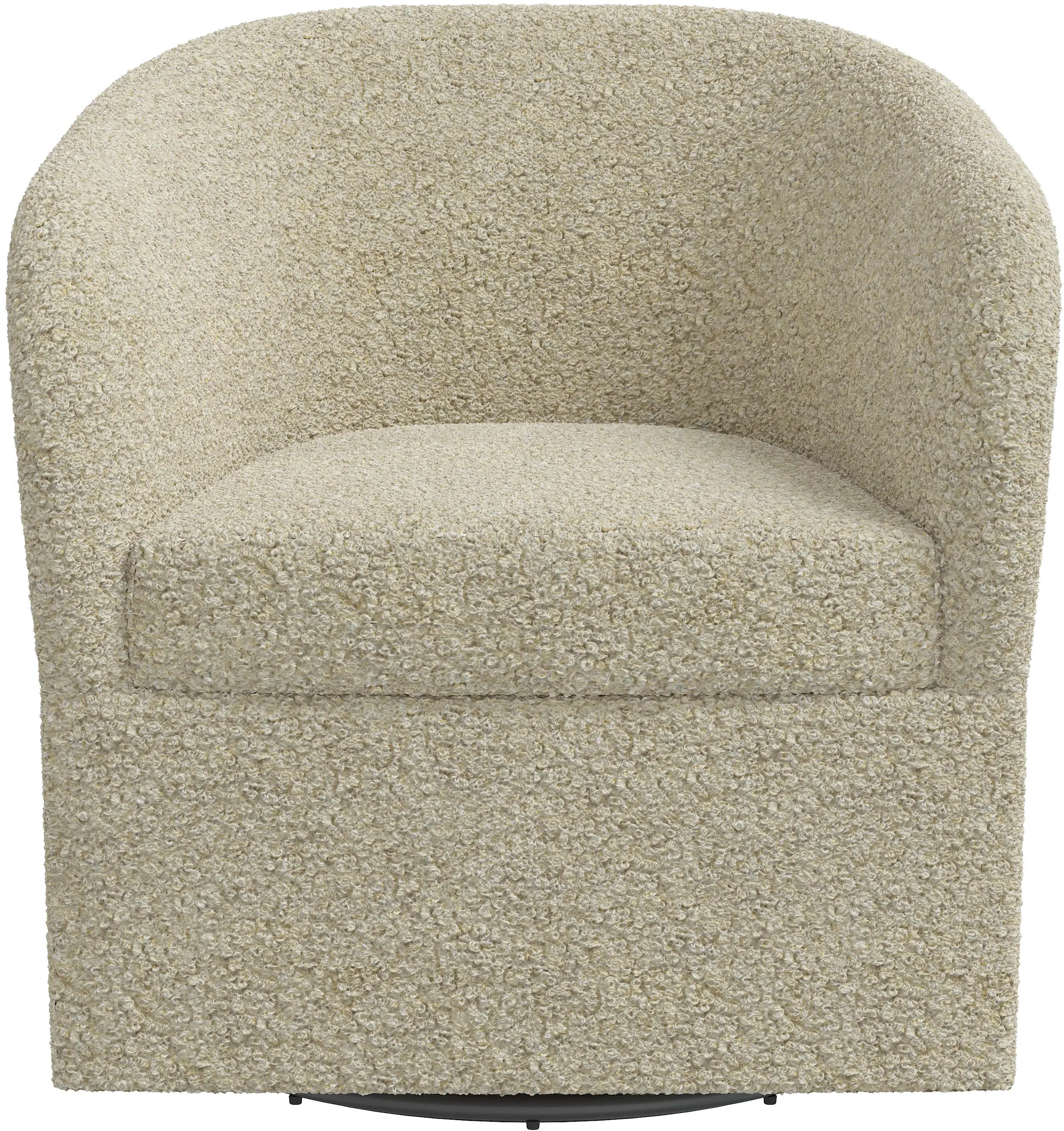 Becca Boucl Beige Swivel Chair - Skyline Furniture