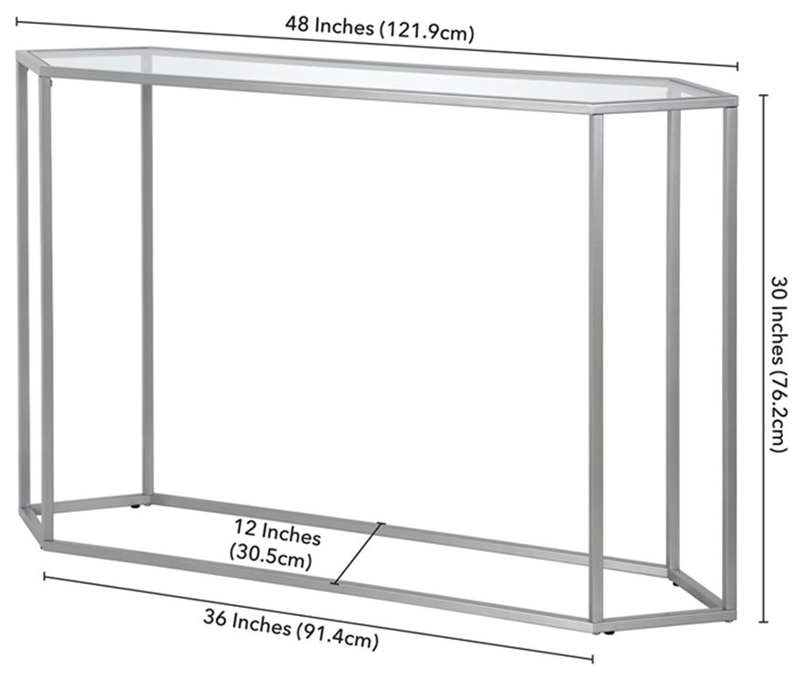 Henn ampHart 48 quotSilver Console Table   Contemporary   Console Tables   by Homesquare  Houzz