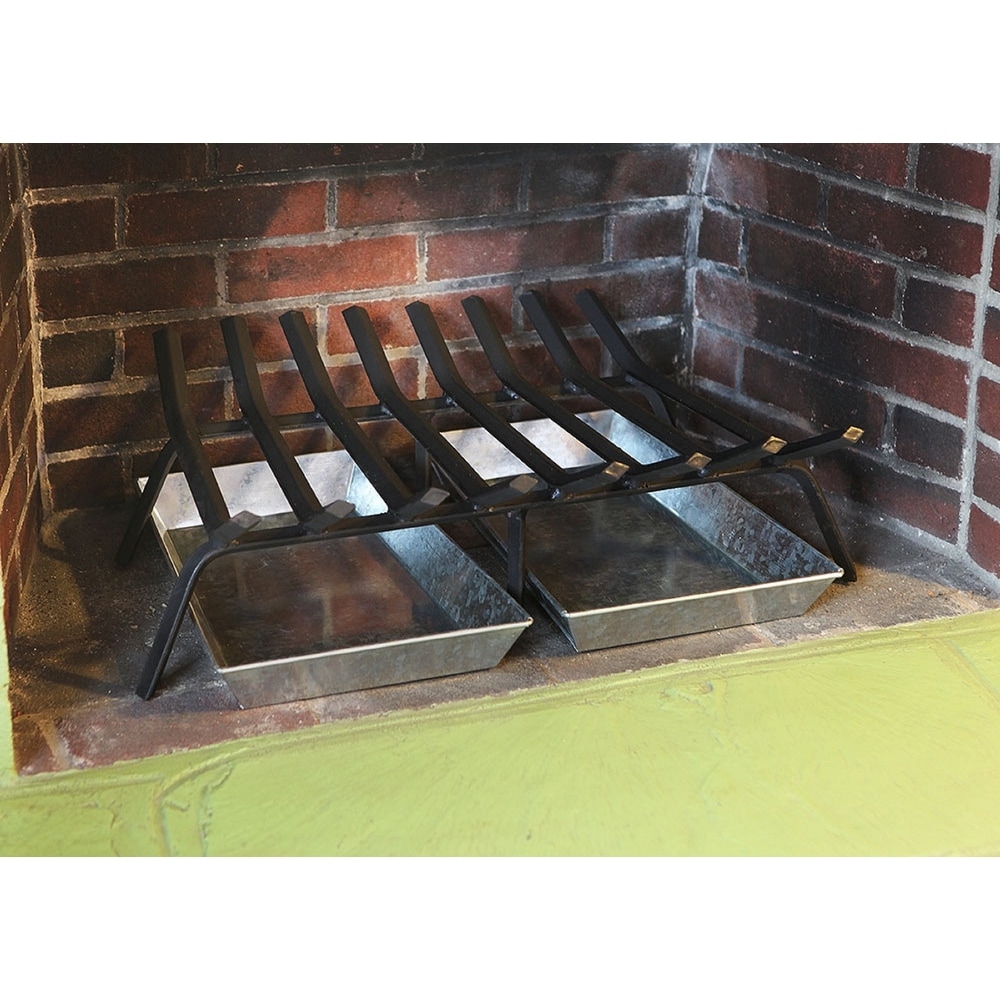 Minuteman International Sturdy Tapered Hearth Grate for Logs  27 Inch Long  Black