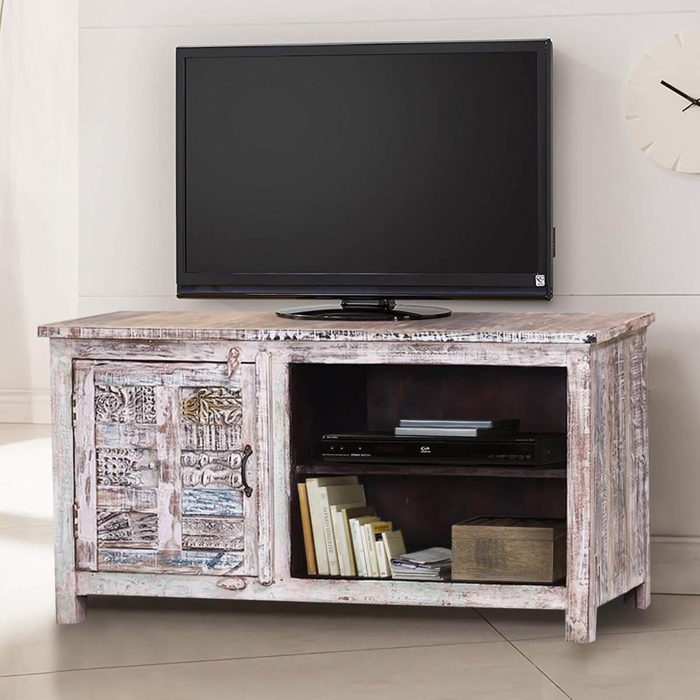 Davenport Rustic Reclaimed Wood Handcrafted TV Stand Media Console   Farmhouse   Entertainment Centers And Tv Stands   by Sierra Living Concepts Inc  Houzz