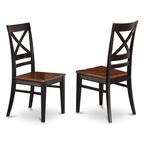 East West Furniture Quincy Wooden Seat X-back Dining Chair Set of 2 (Finish Option)