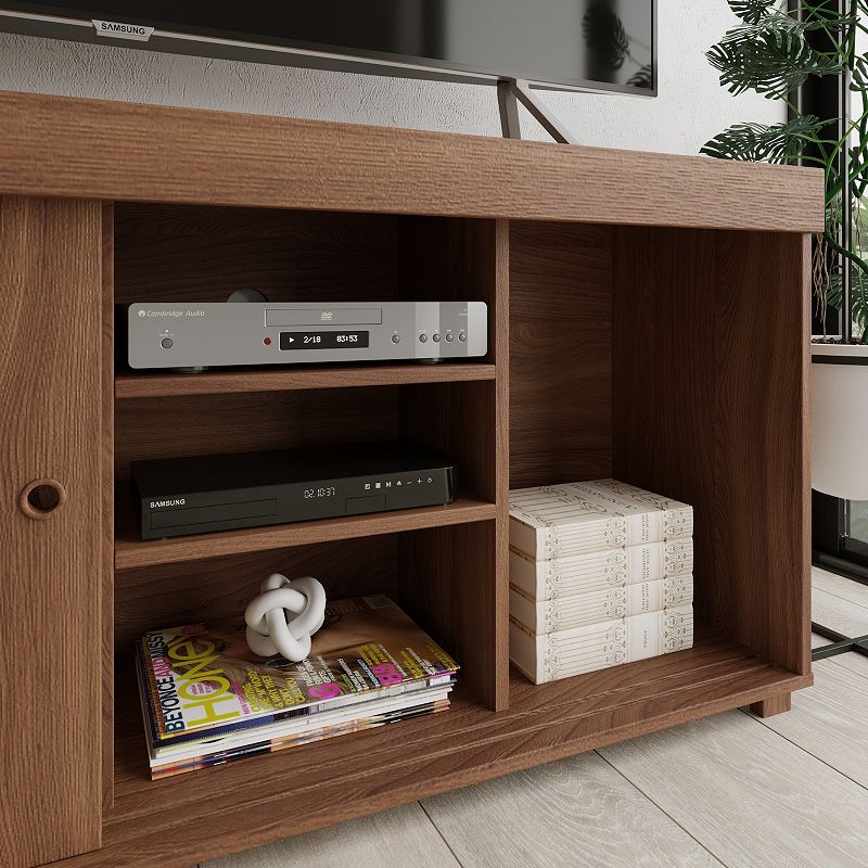 Techni Mobili Walnut Finish Storage TV Stand