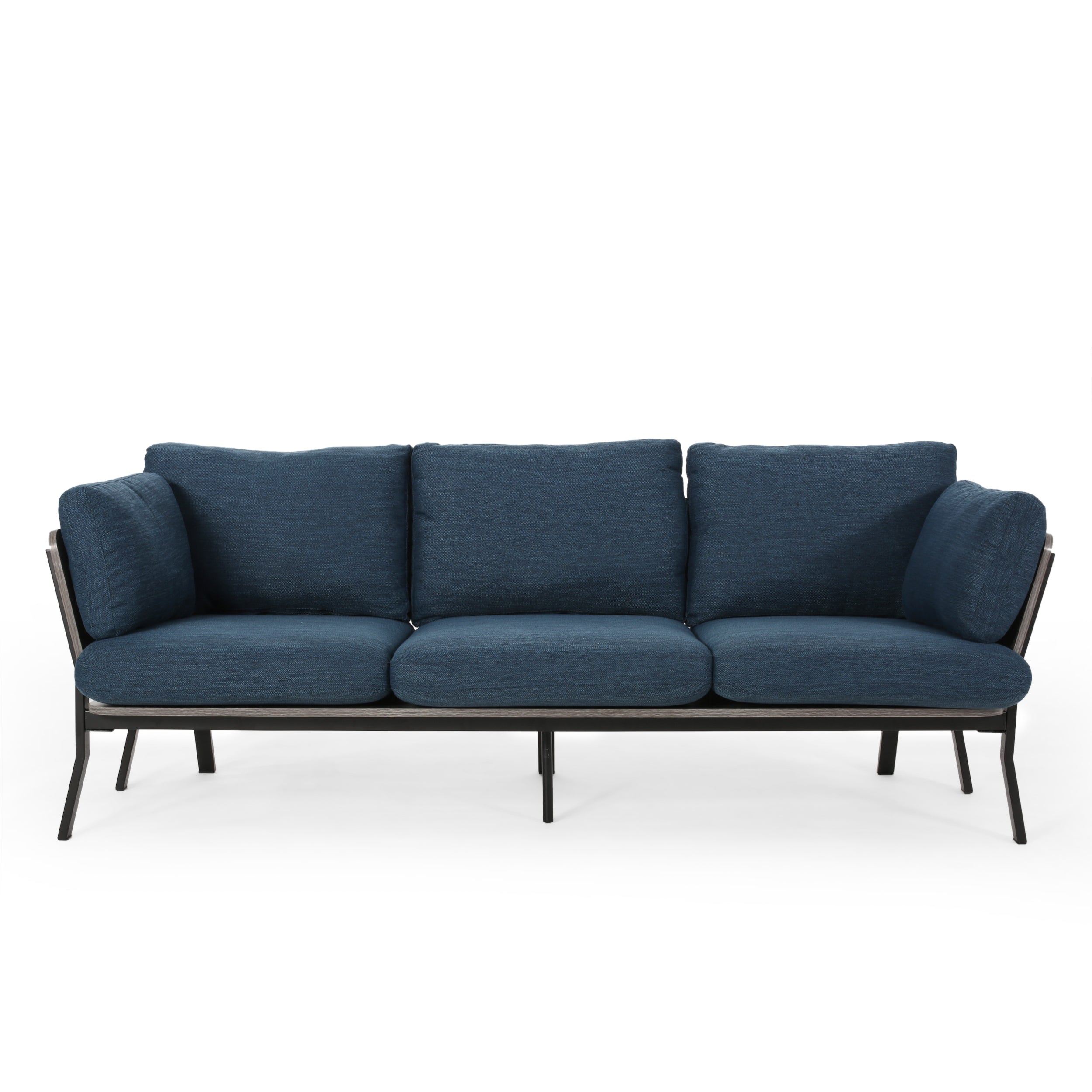 Athea Mid-Century Modern 3 Seater Wood Frame Sofa