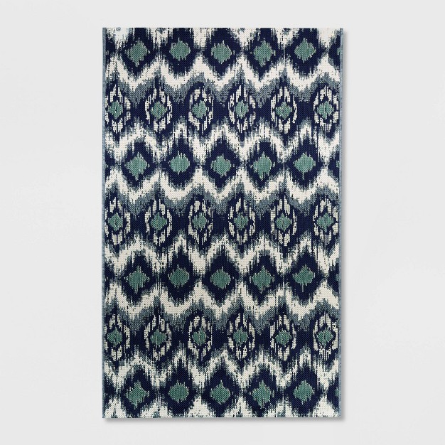 Ikat Outdoor Rug Blue