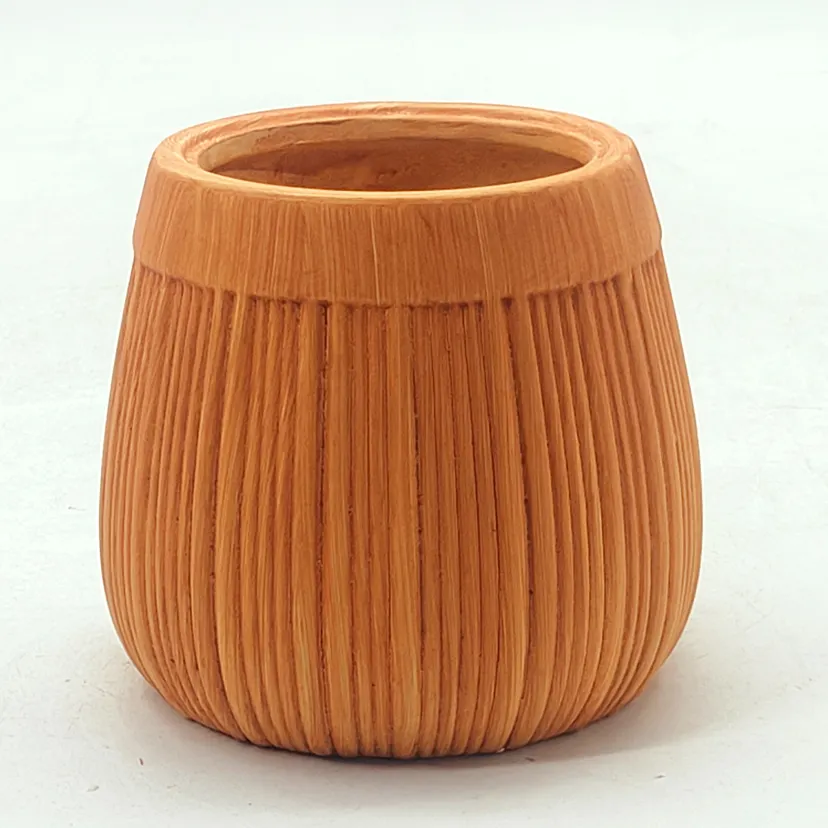 Europe style Wood grain garden supplies Flower Pots   Planters  garden decor cheap ceramic nursery pots