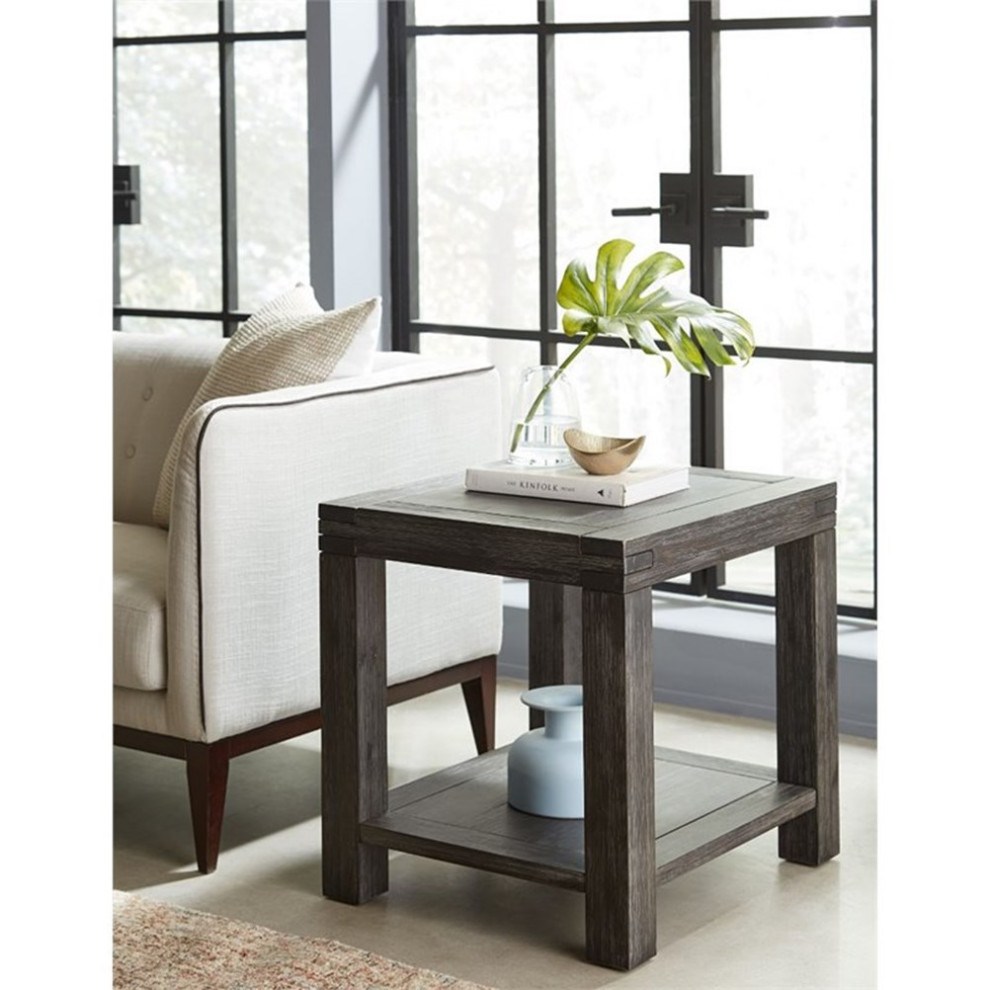 Home Square Solid Wood End Table in Graphite Finish   Set of 2   Transitional   Side Tables And End Tables   by Homesquare  Houzz