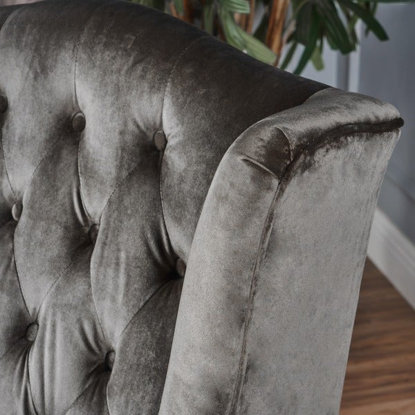 Toddman High-Back Velvet Club Chair by Christopher Knight Home