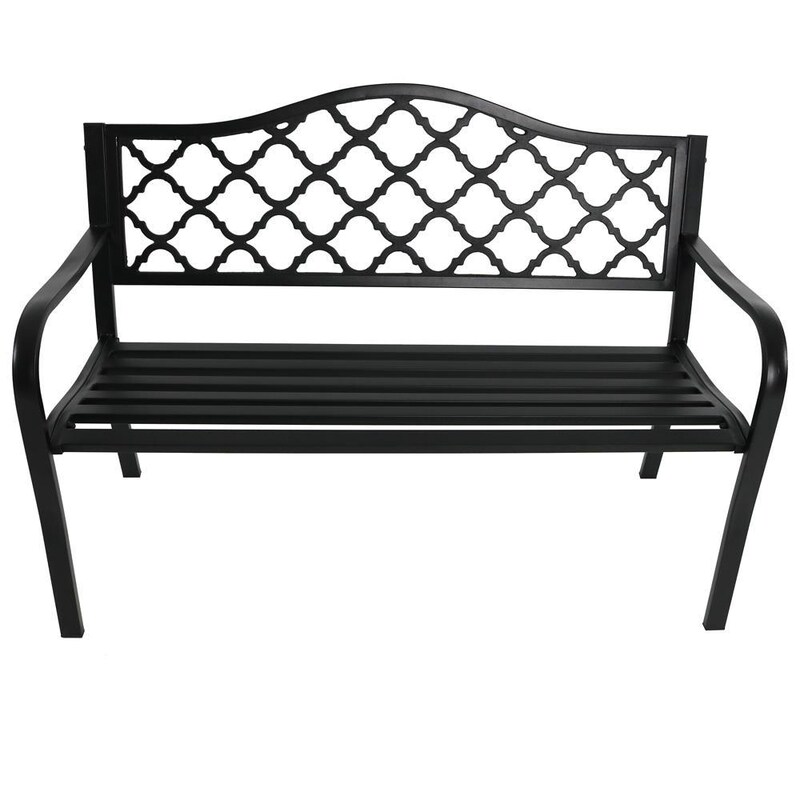 Ultimate Patio 50-Inch Cast Iron Lattice Patio Garden Bench