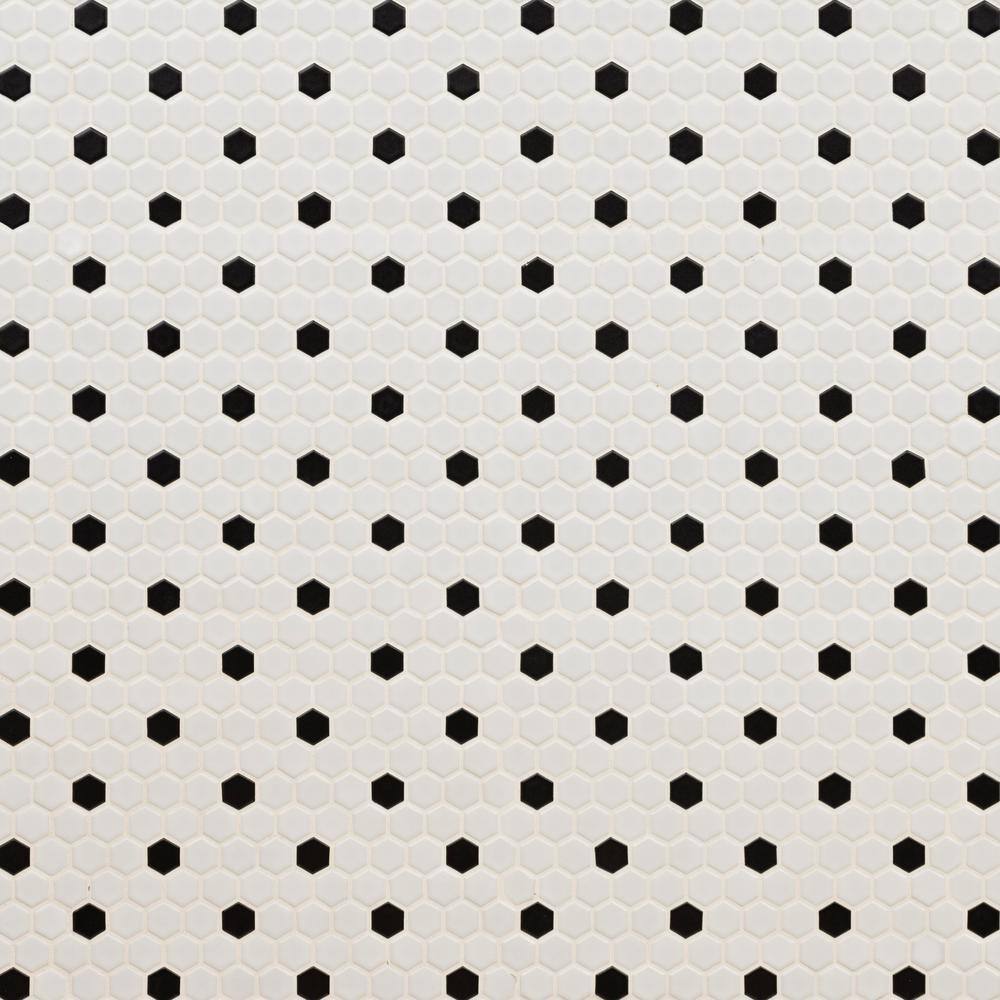 MSI Adelaide Hexagon Black and White 10 in. x 12 in. Matte Porcelain Mosaic Tile (0.8 sq. ft.  each) ADELHEX-1HEXM