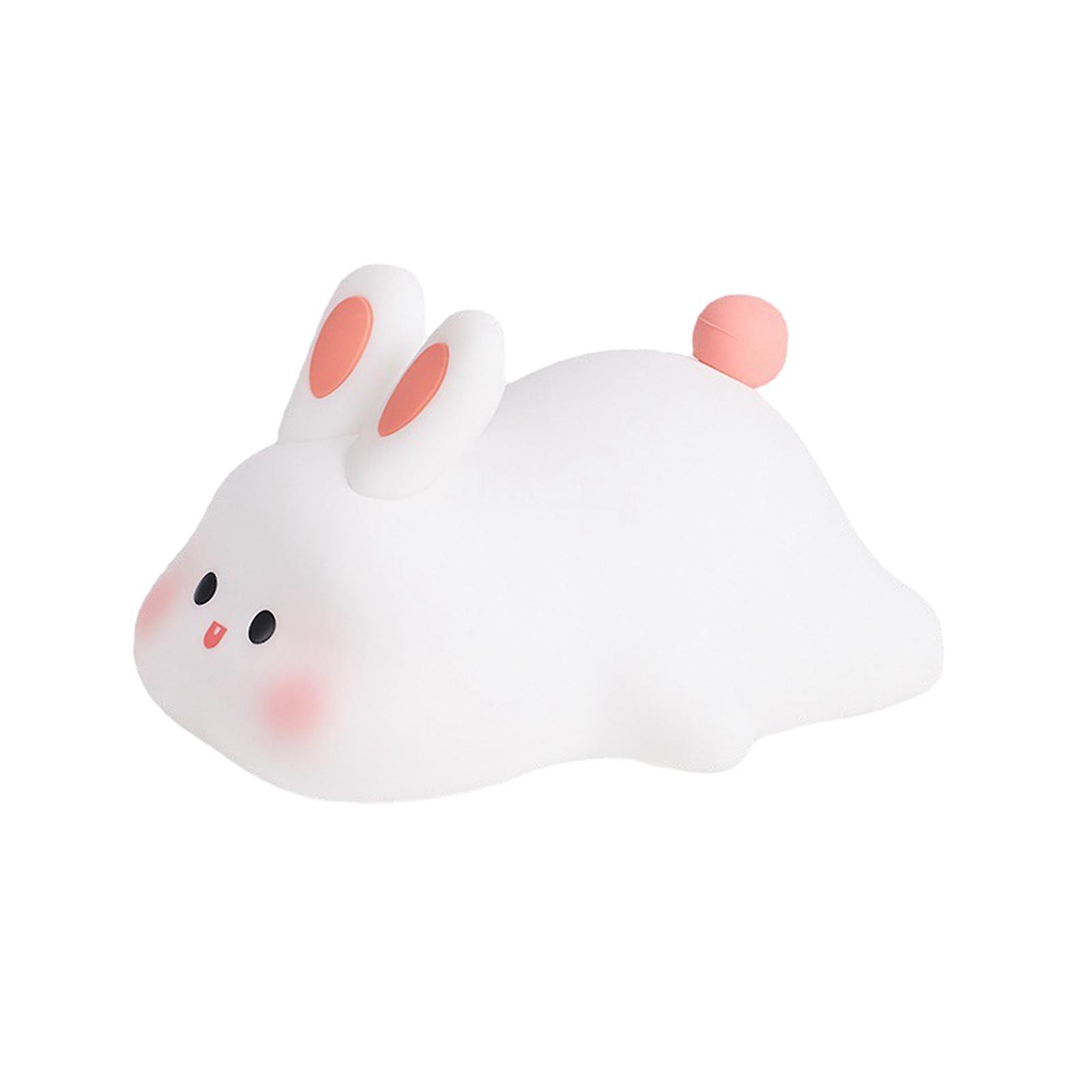 Rabbit Night Light Kids Led Usb Bunny Bedside Lamp For Sleeping Bedroom Home Voice Colorful Light