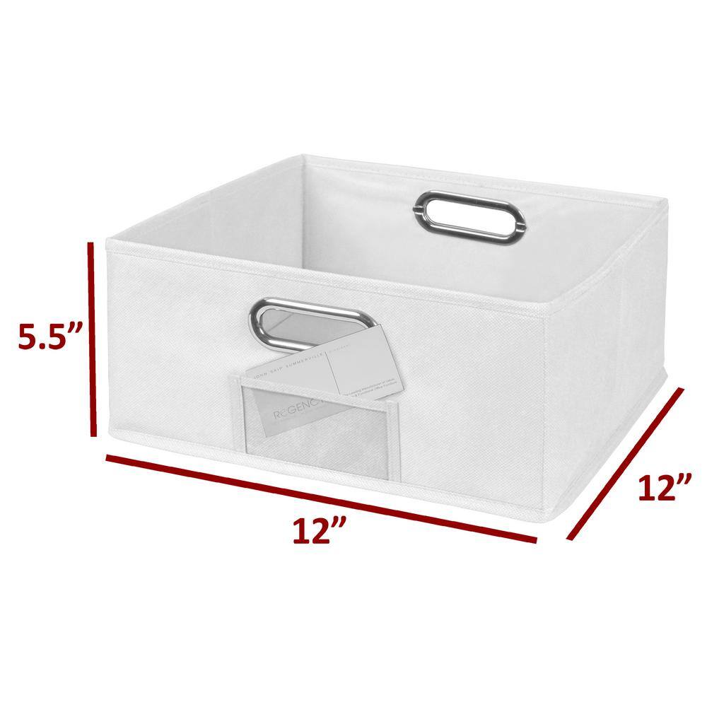 NICHE 6 in. H x 12 in. W x 12 in. D White Fabric Cube Storage Bin 6-Pack HDCHTOTE066PKWH