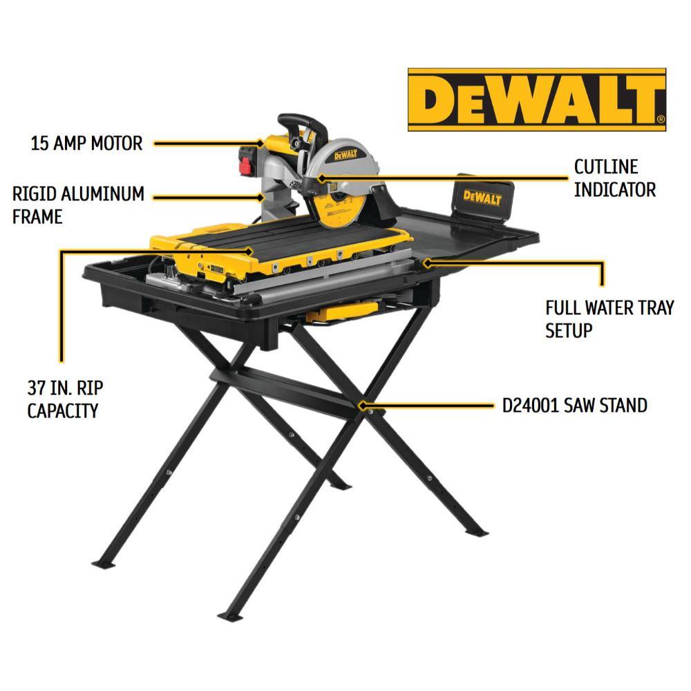 DW 10 in. High Capacity Wet Tile Saw with Stand D36000S