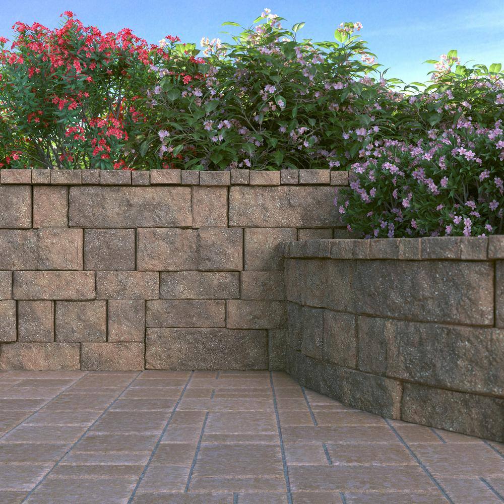 Pavestone RockWall Large 6 in. x 17.5 in. x 7 in. Pecan Concrete Retaining Wall Block (48 Pcs.  34.9 sq. ft.  Pallet) 79824