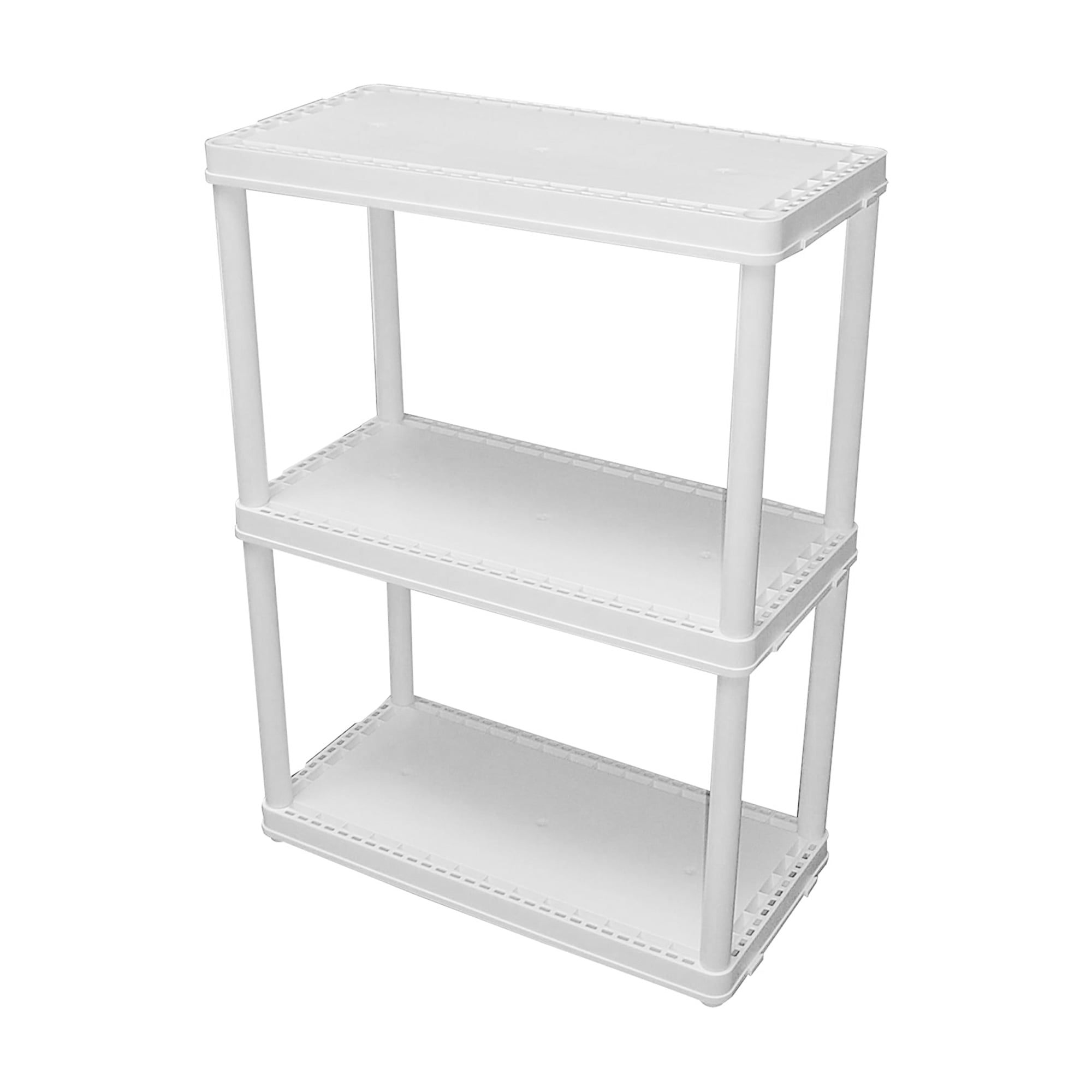 Gracious Living 3 Shelf Fixed Height Solid Light Duty Storage Unit 24 x 12 x 33