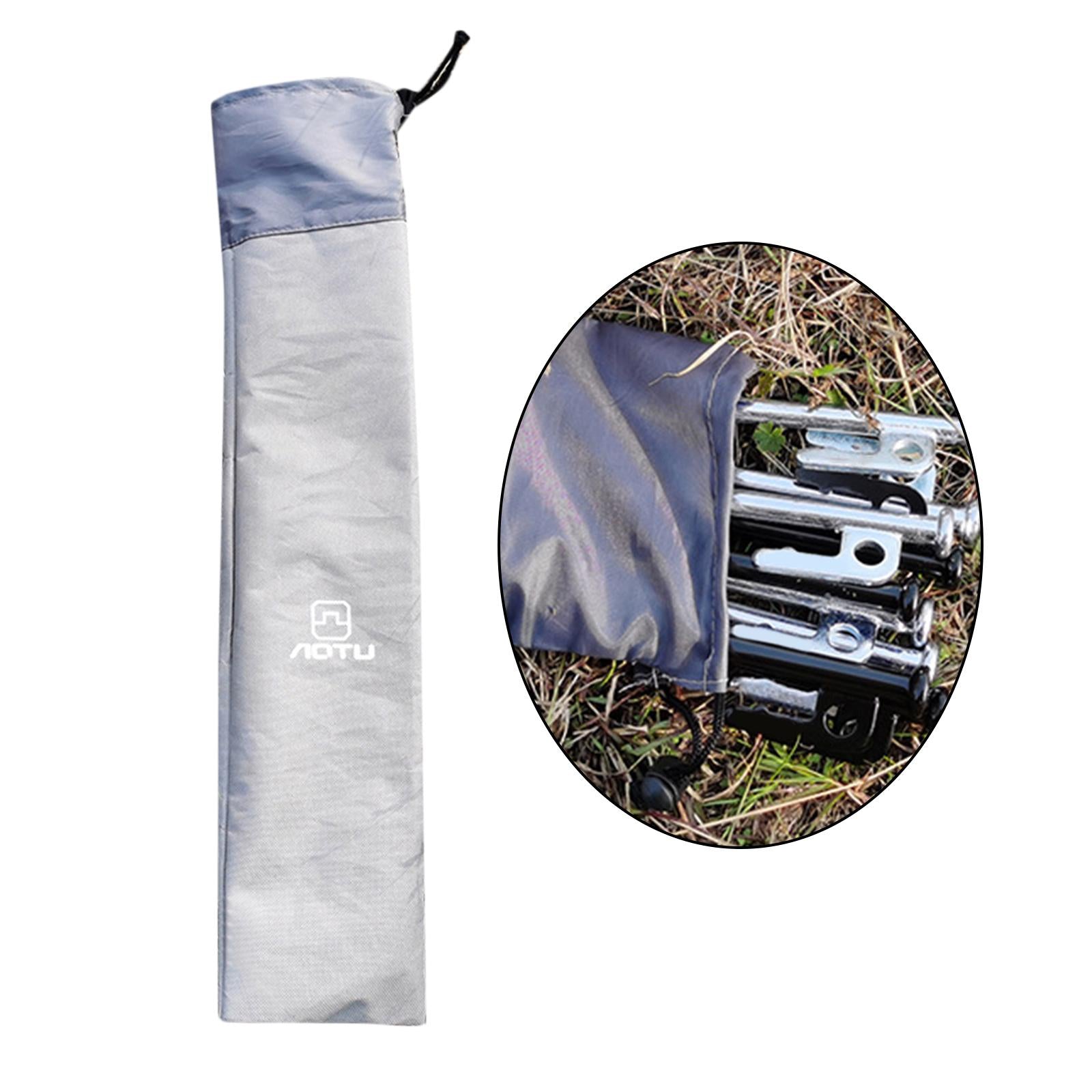 Outdoor Tent Pegs Storage Bag Organizer Tent Nail Stakes Drawstring Pouch for Backpacking Canopy Hiking Accessories Pocket - 58x13.5cm