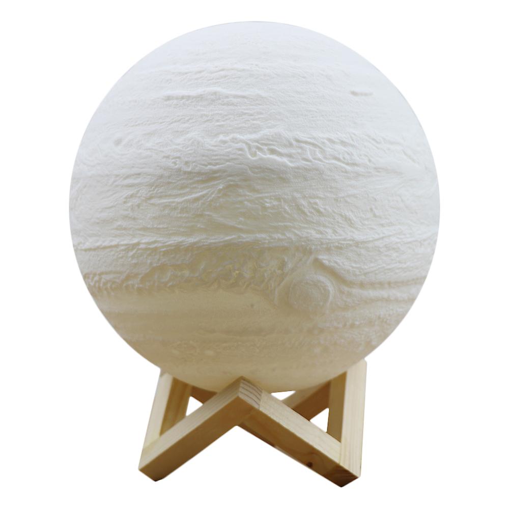 20 3d Printing Touching Jupiter Light Usb Rechargeable 2-color Dimmable Night Lamp Bedroom Decor With Wooden Stand