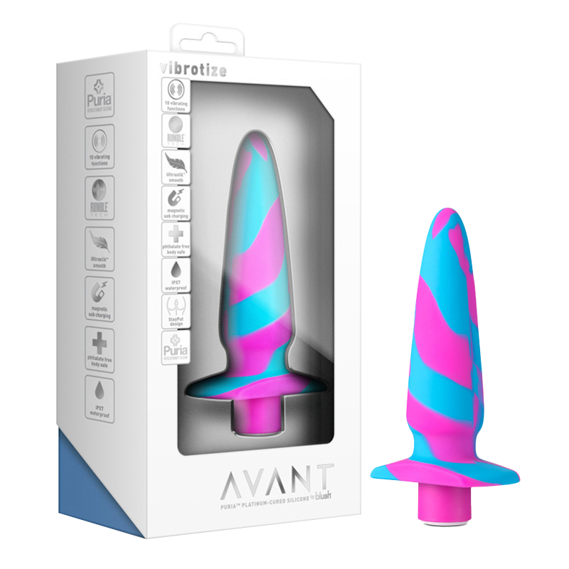 BLUSH Color Butt Plug Splash Ink Series Rechargeable Butt Plug