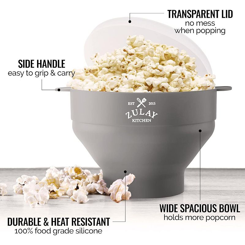 Bpa Free Collapsible Silicone Popcorn Maker With Lid